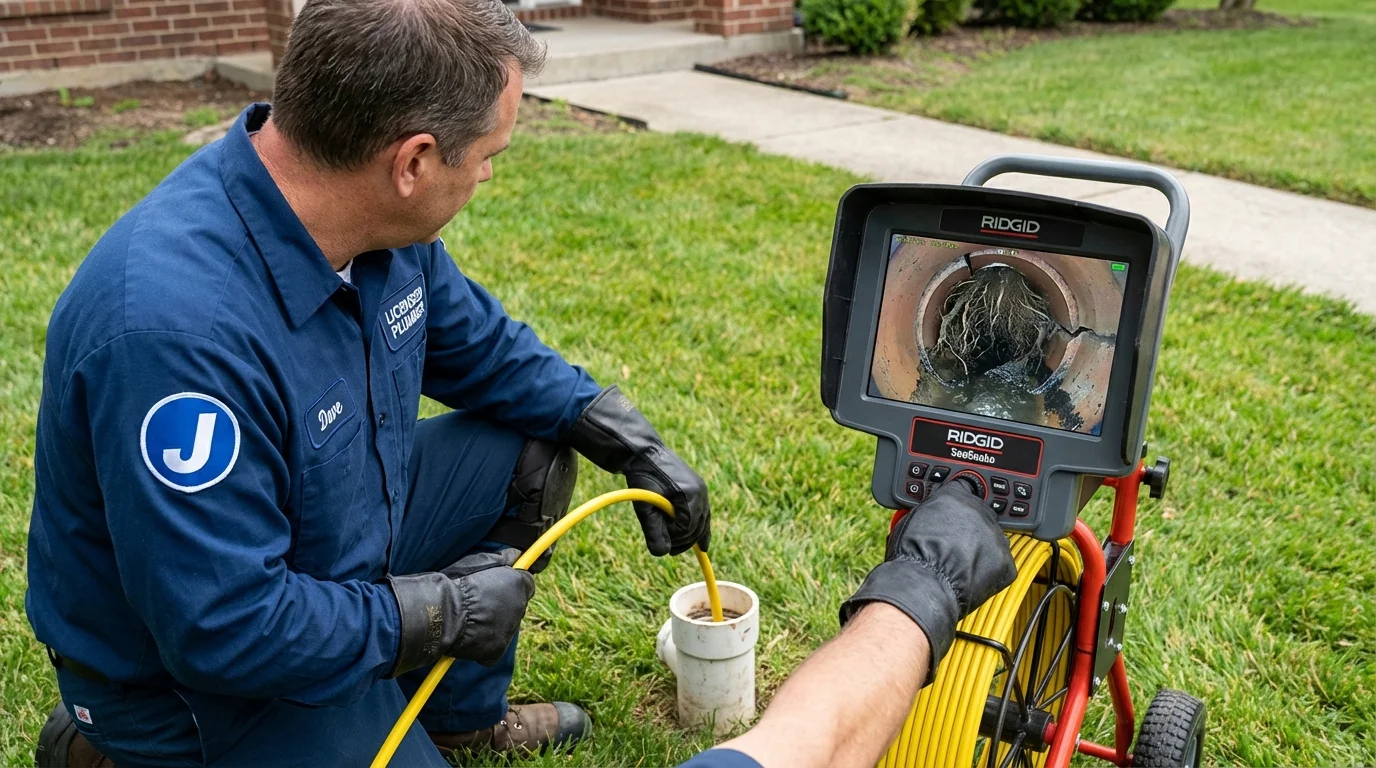 Sewer camera inspection being performed by Johns Plumbing LLC in Beaver