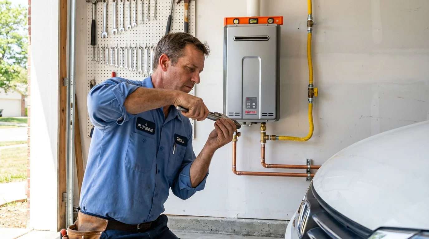 Tankless water heater installation by a Johns Plumbing LLC plumber in Beaver